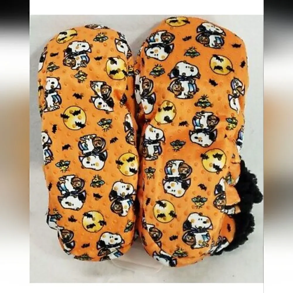 Nwt Peanuts Snoopy Halloween Plush Bootie Slippers Toddler